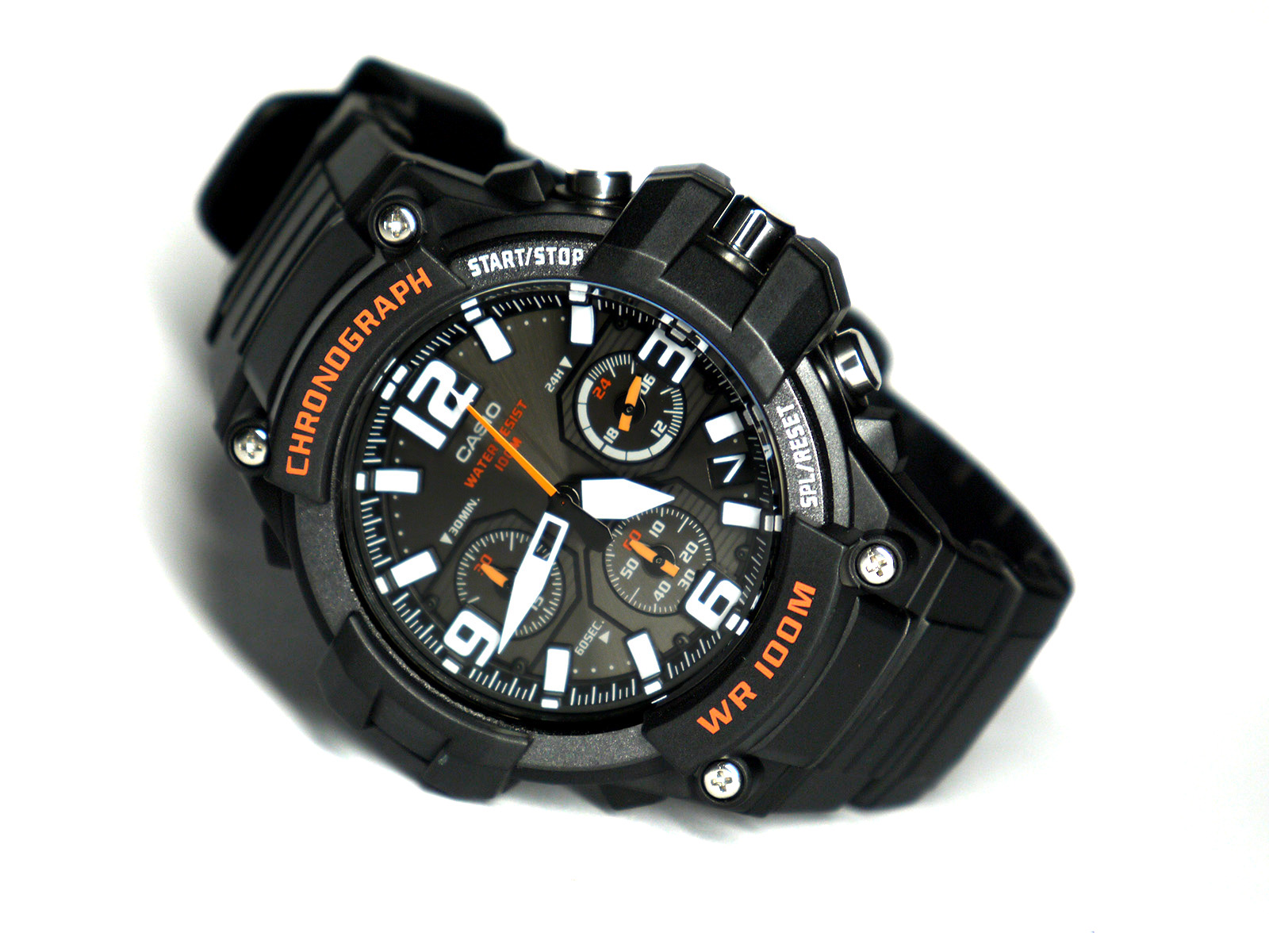 Casio MCW-100H-1AV Chronograph Black Red Watch ⋆ High Quality 