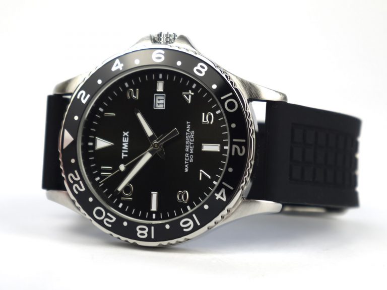 Timex T2P029 Men's Analogue Quartz Black Rubber Strap Black Dial Watch