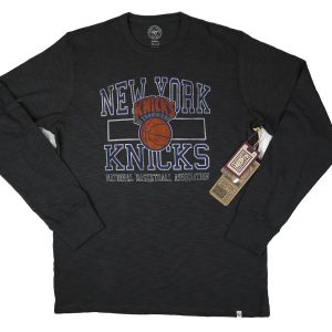 47' NBA New York Knicks Long Sleeve Scrum Tee, Charcoal