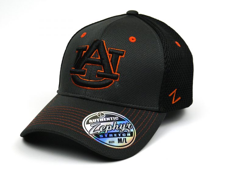 Cap Z NCAA Auburn Tigers Ultra Flex Hat, Charcoal-Black
