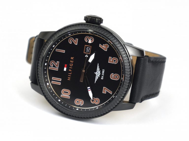 ommy Hilfiger 1791314 Quartz Stainless Steel and Leather Black Casual Watch