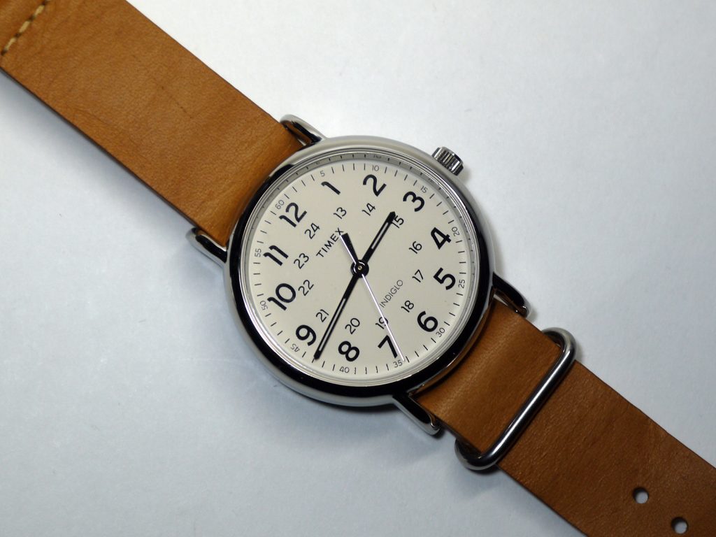 Timex T2P492 Weekender Oversized Quartz Brass and Leather Casual Watch ...