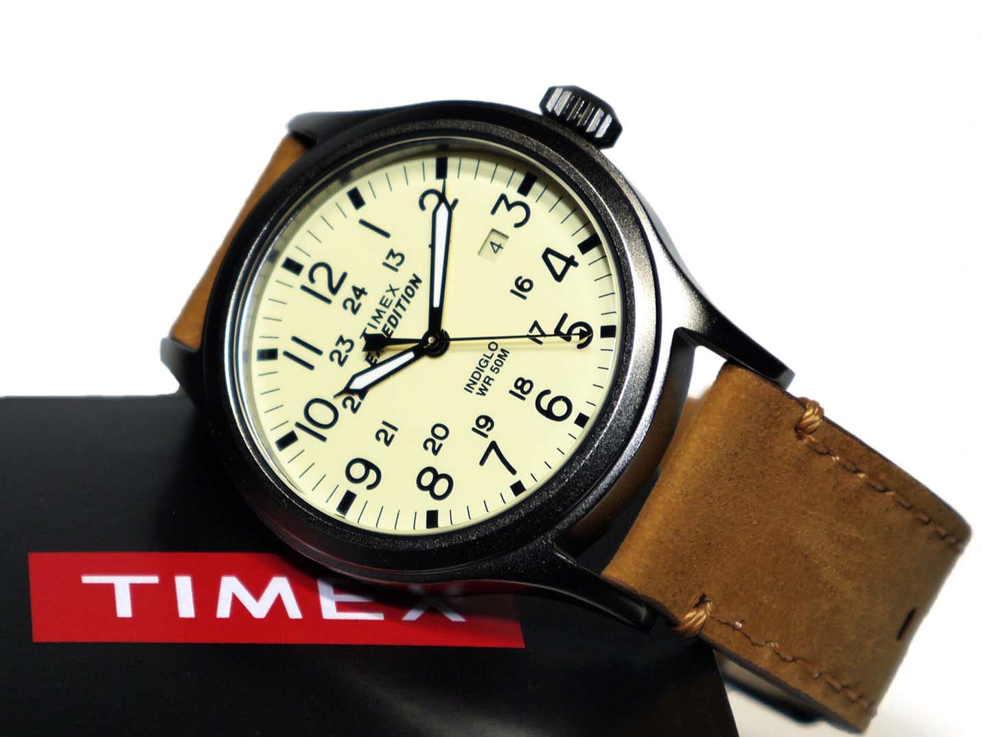 Timex TwC001200 Expedition Scout Natural Tan Leather Strap Watch