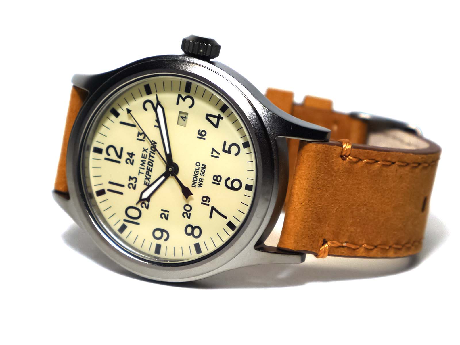 Timex TwC001200 Expedition Scout Natural Tan Leather Strap Watch