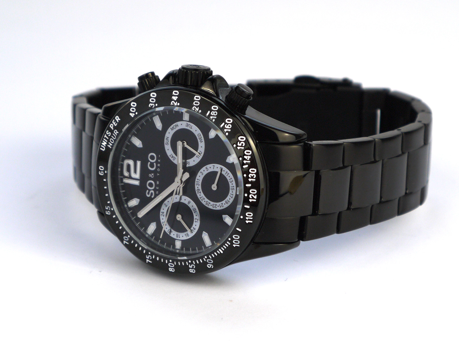 SO&CO New York Men's 5001.3 Monticello Black Bracelet Watch