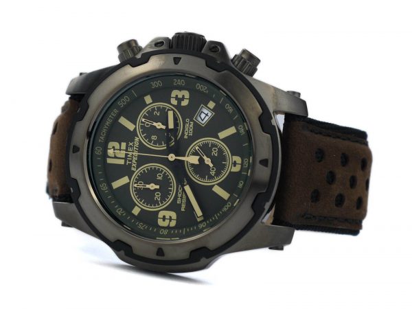 Timex TW4B01600 Expedition Shock Brown Strap Chrono Watch