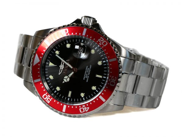 Invicta 22020 Pro Diver Quartz Stainless Steel Red Bezel Watch