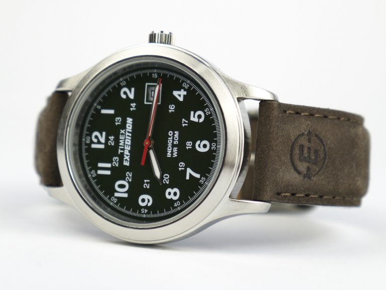 Timex T40051 Expedition Metal Field Olive Dial Brown Leather Strap Watch