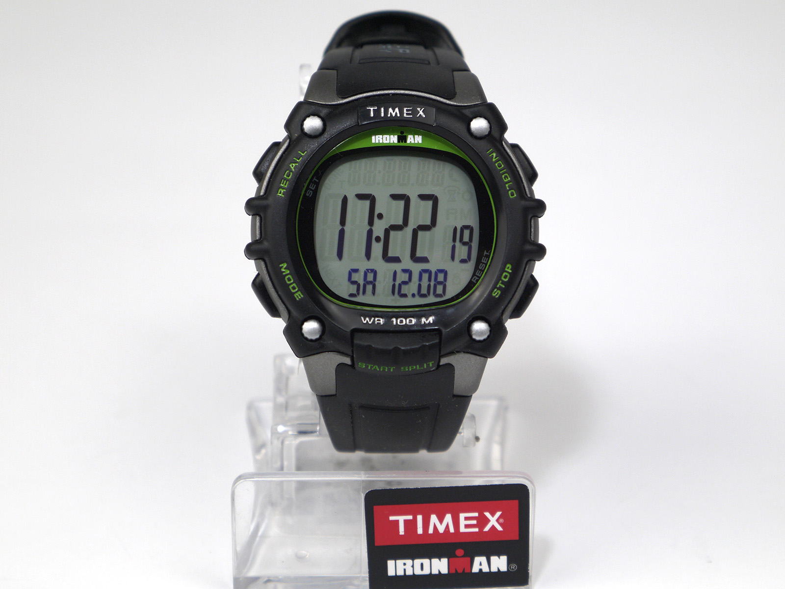 Timex TW5M03400 Ironman Classic 100 Full-Size Black Green Resin Strap Watch