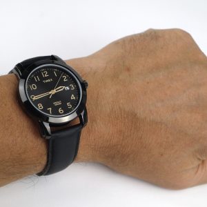 imex Tw2R29800 Easy Reader Black Leather Strap Watch