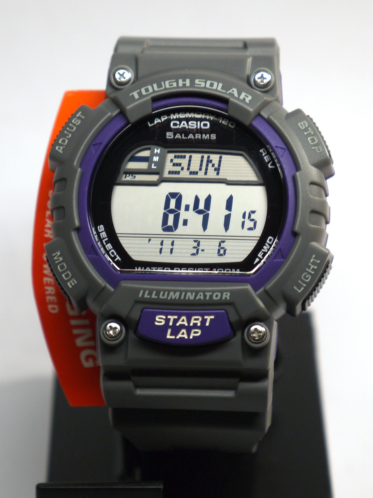 Casio STL-S100H-8AVCF Digital Solar-Powered Gray Watch with Gray Resin Band