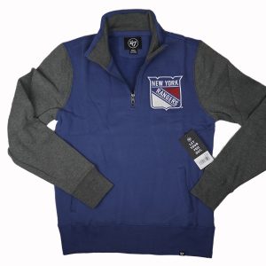 47' NHL New York Rangers Triple Coverage 1-4-Zip Pullover Fleece Bleacher Blue