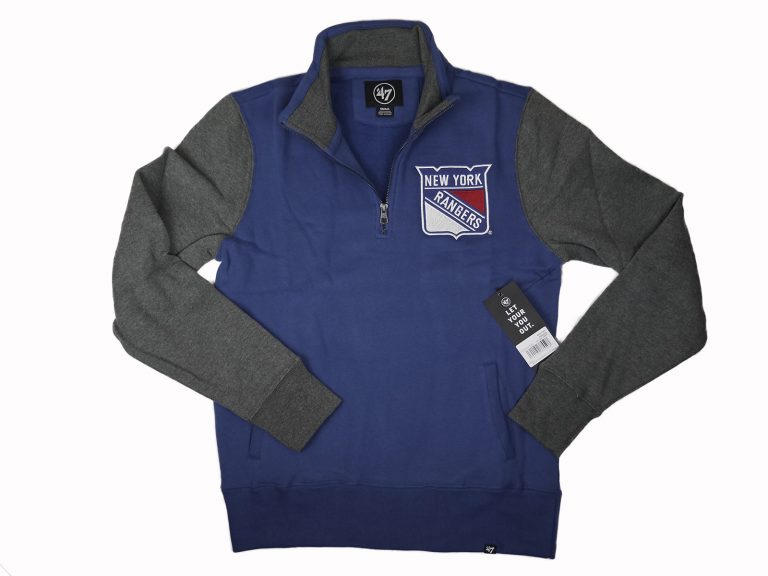 47' NHL New York Rangers Triple Coverage 1-4-Zip Pullover Fleece Bleacher Blue