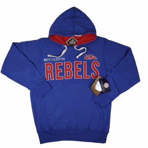 G III NCAA Mississippi Old Miss Rebels Fleece Pullover Hooded Top Blue
