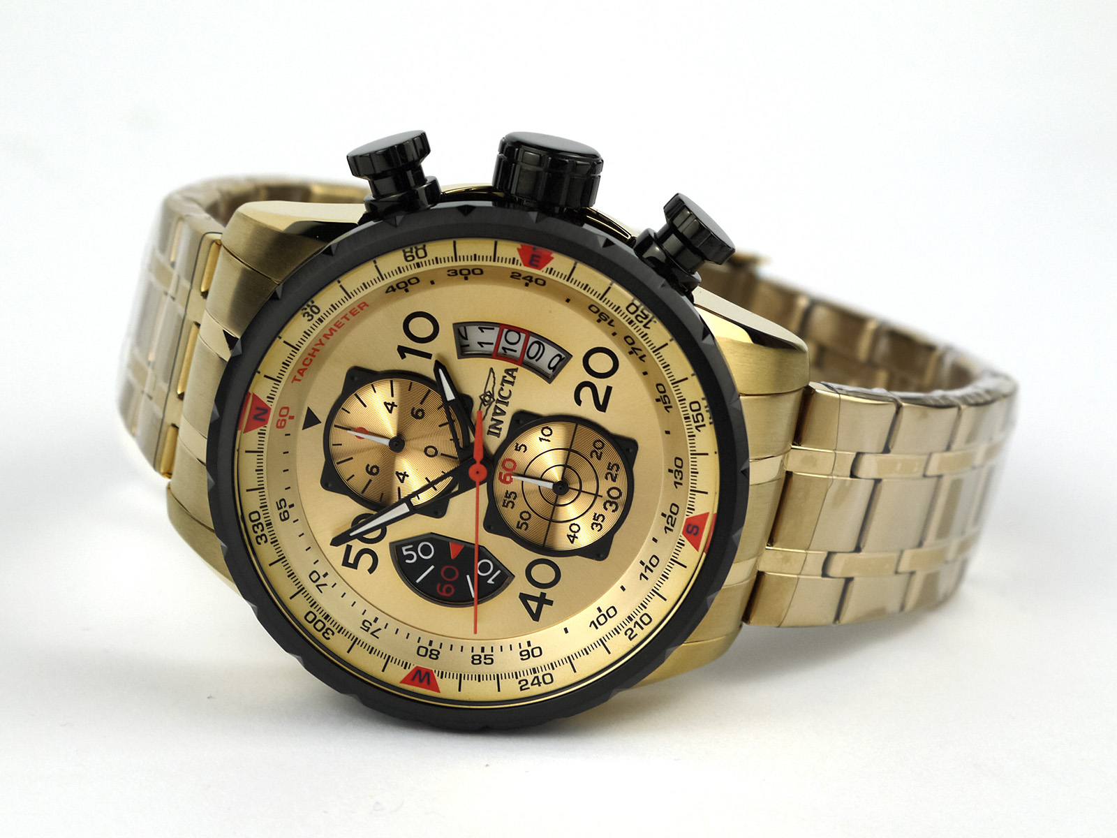 Invicta 17205 AVIATOR 18k Gold Ion-Plated Watch