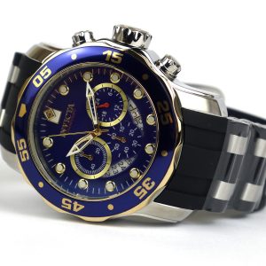 Invicta 22971 Pro Diver Chronograph Blue Dial Steel-Rubber Watch
