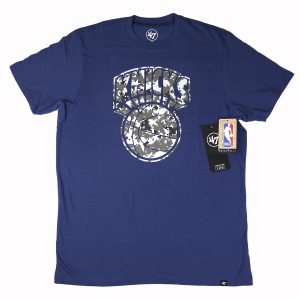 47 Brand NBA New York Knicks Crosstown Flanker Tee Bleacher Blue-Logo
