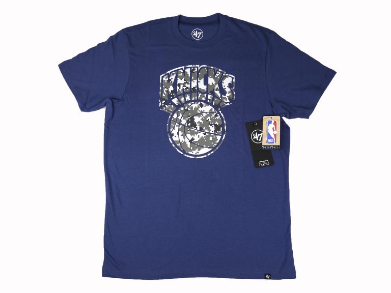 47 Brand NBA New York Knicks Crosstown Flanker Tee Bleacher Blue-Logo