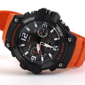 Casio MCW-100H-4AV Heavy Duty Chronograph Orange Band Quartz Casual Watch
