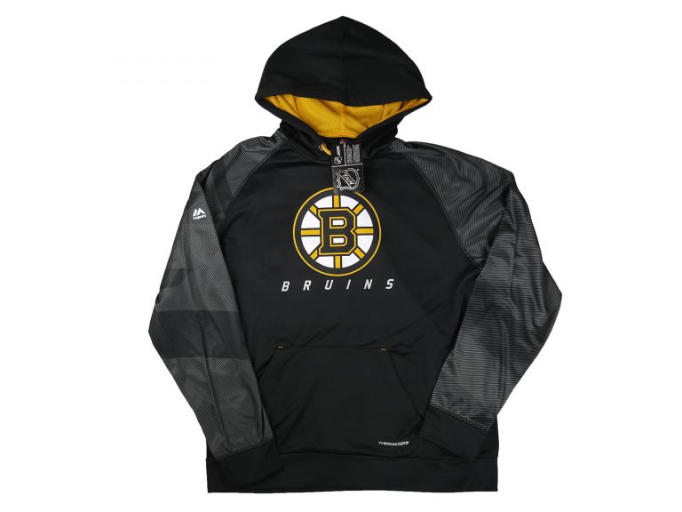 Majestic NHL Boston Bruins Hooded Fleece Black Yellow