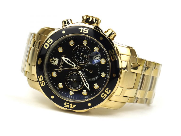 Invicta 0072 Pro Diver Collection Chronograph 18k Gold-Plated Watch