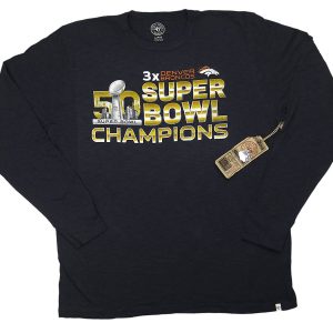 47 Brand NFL Denver Broncos Super Bowl 50 Champions Long Sleeve Tee Navy