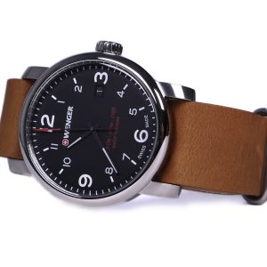 Wenger 011041136 Urban Metropolitan Black Dial Leather Strap Watch
