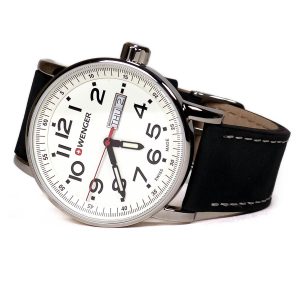 Wenger 010341101 Attitude White Dial Leather Strap Watch