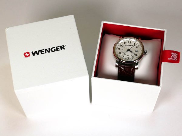 Wenger 011041114 Urban Classic White Dial Leather Strap Watch