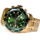 Invicta 0075 Pro Diver Chronograph 18k Gold-Plated Green Dial Watch
