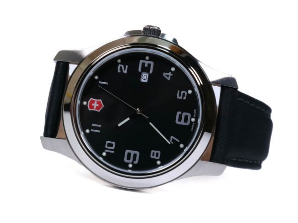 Victorinox 26052CB Garrison Elegance Black Dial Leather Strap Watch
