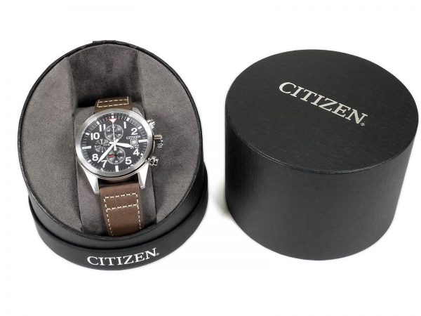 Citizen AN3620-01H Chronograph Brown Leather Watch_