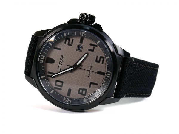 Citizen AW1465-06H Eco-Drive Black Case Black Nylon Strap 43mm Watch
