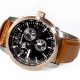 Invicta 7340 Signature II Multi-Function Black Dial Rose Gold-tone Brown Leather Mens Watch